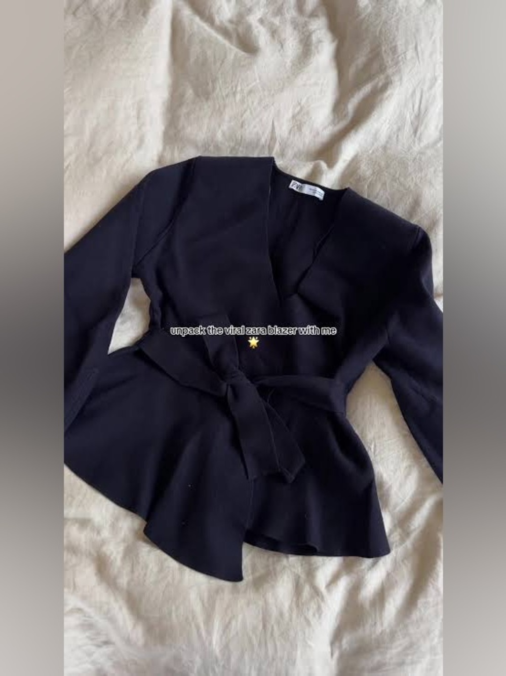 Zara Belted Knit Blazer with Shoulder Pads Small Ref 9598/128